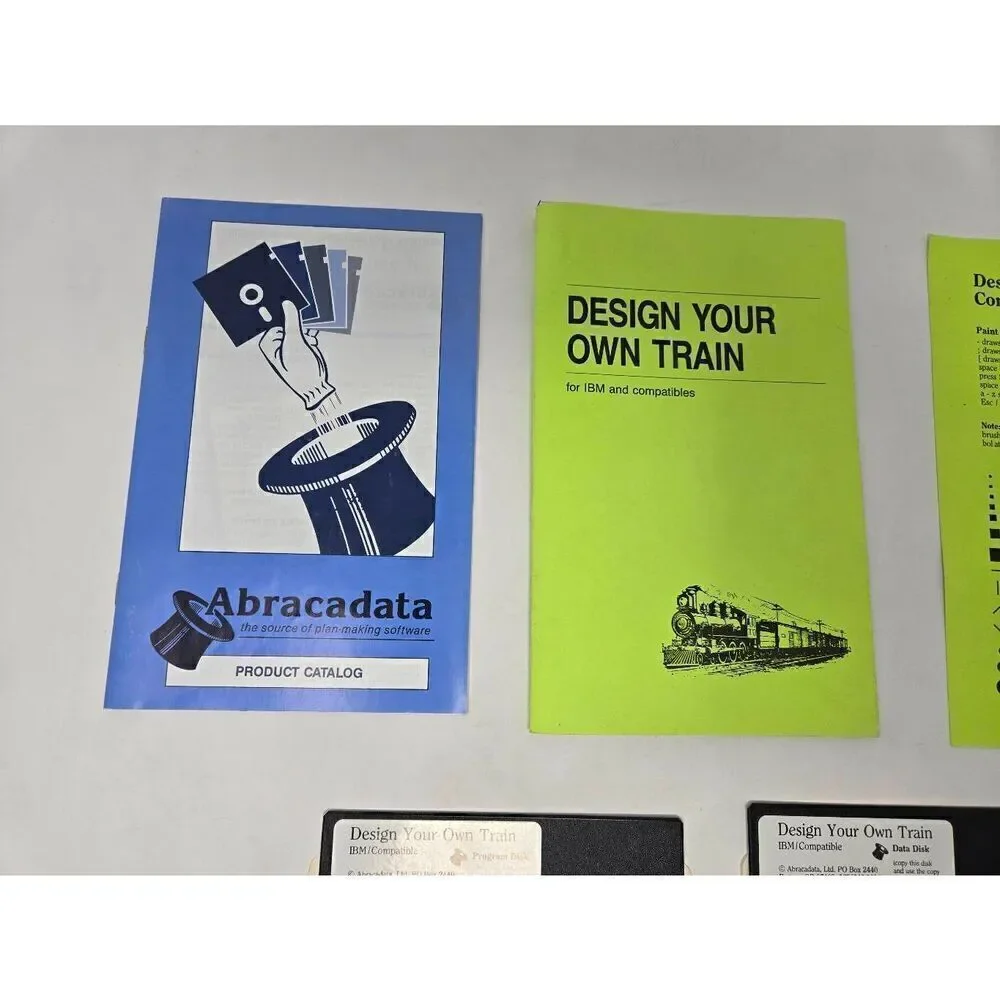 DESIGN YOUR OWN TRAIN ABRACADATA IBM PC COMPUTER GAME VINTAGE 1987